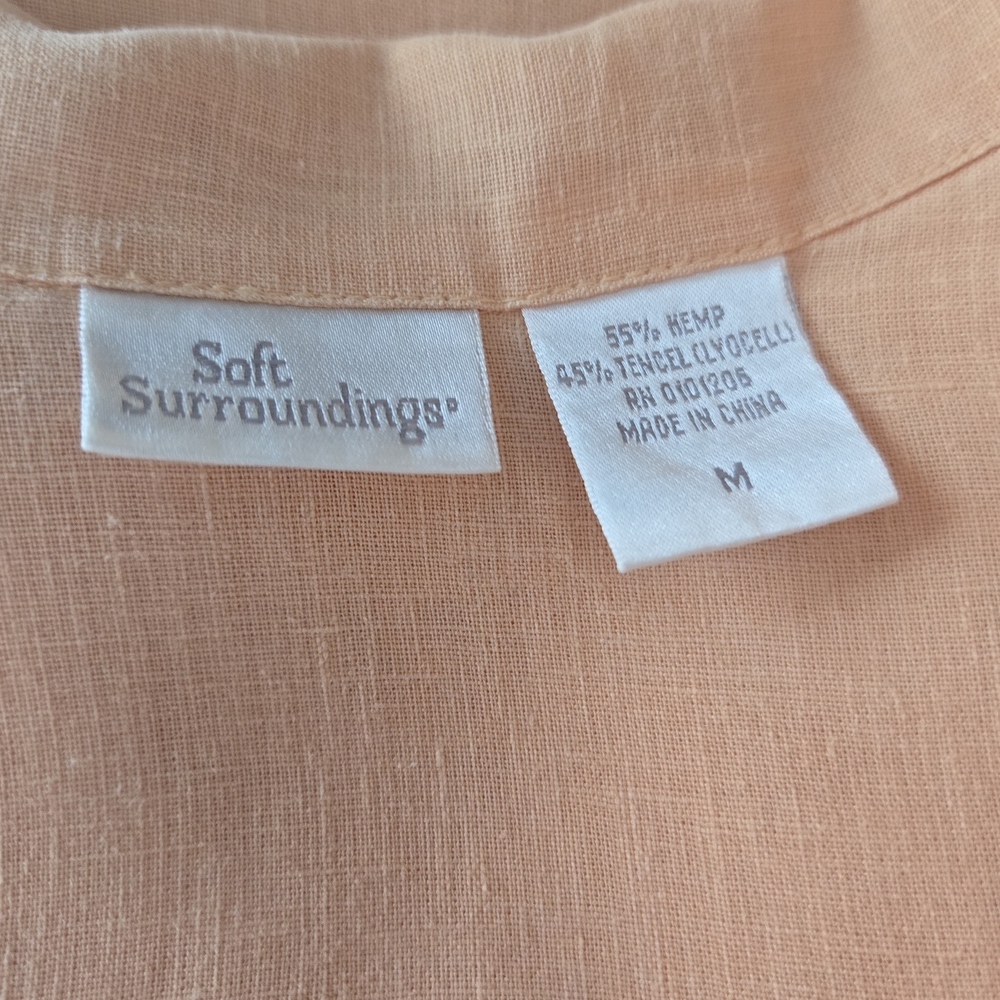 Soft Surroundings Peach Button-Front Relaxed Shir… - image 4